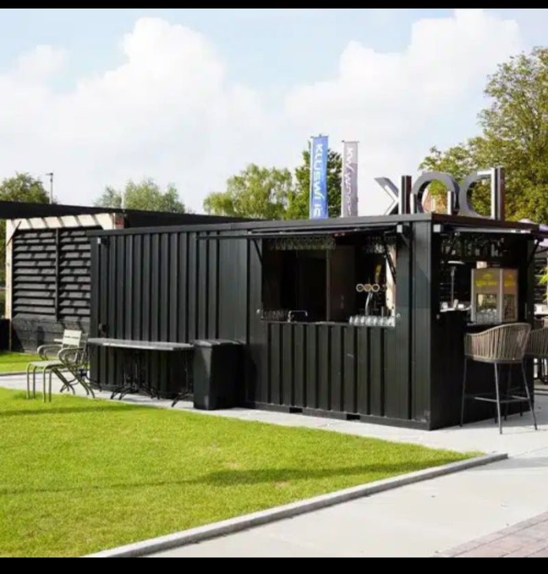 Conteneur de bar extérieur amovible de 8 x 2 mètres